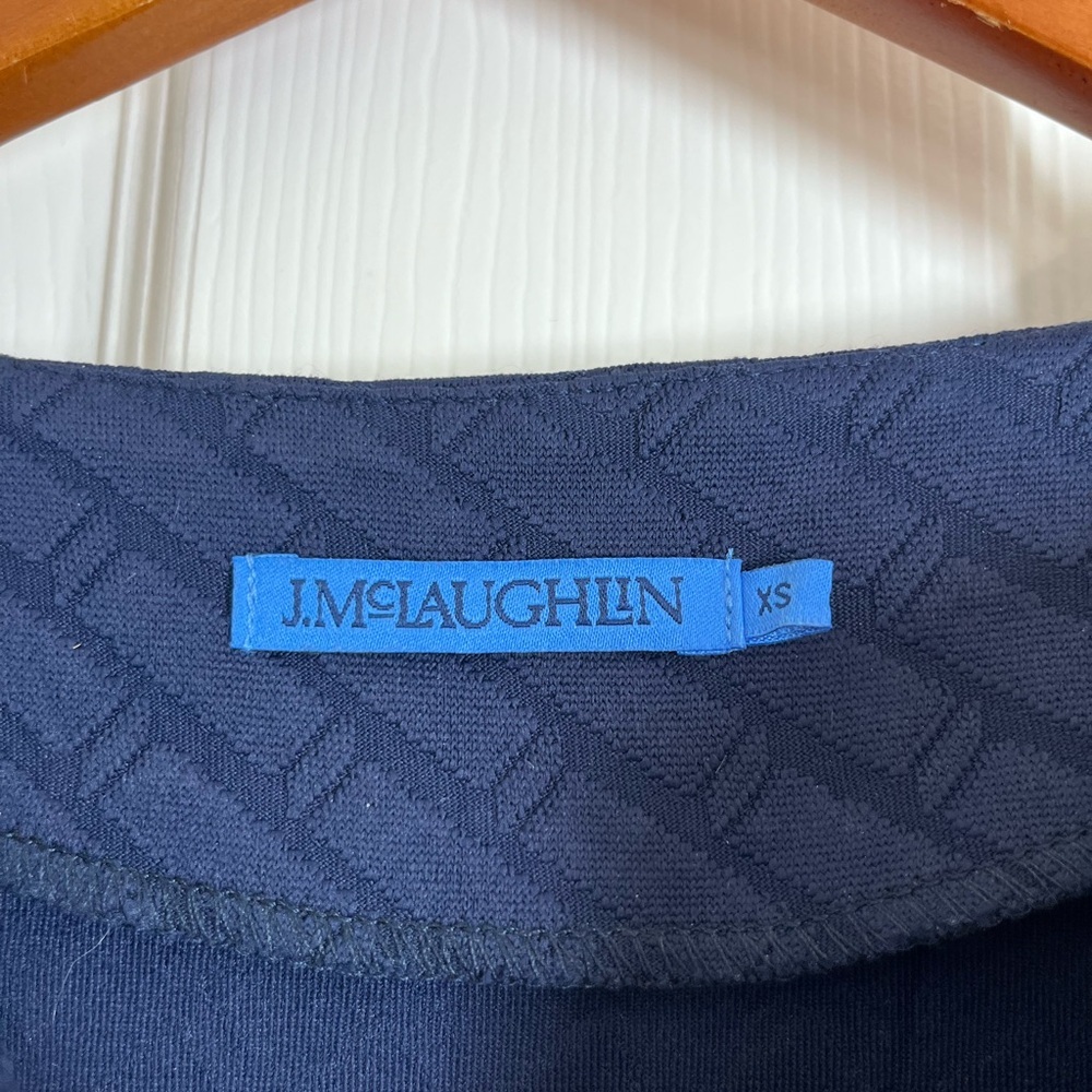 J. McLaughlin Navy Textured Long Sleeve Dress Size XS - Picture 5 of 9
